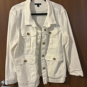 Tommy Hilfiger Cream Utility Jacket with Gold Buttons